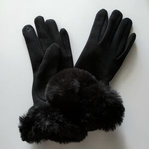 Elegant Smart Touch Faux Fur Trimmed  Gloves